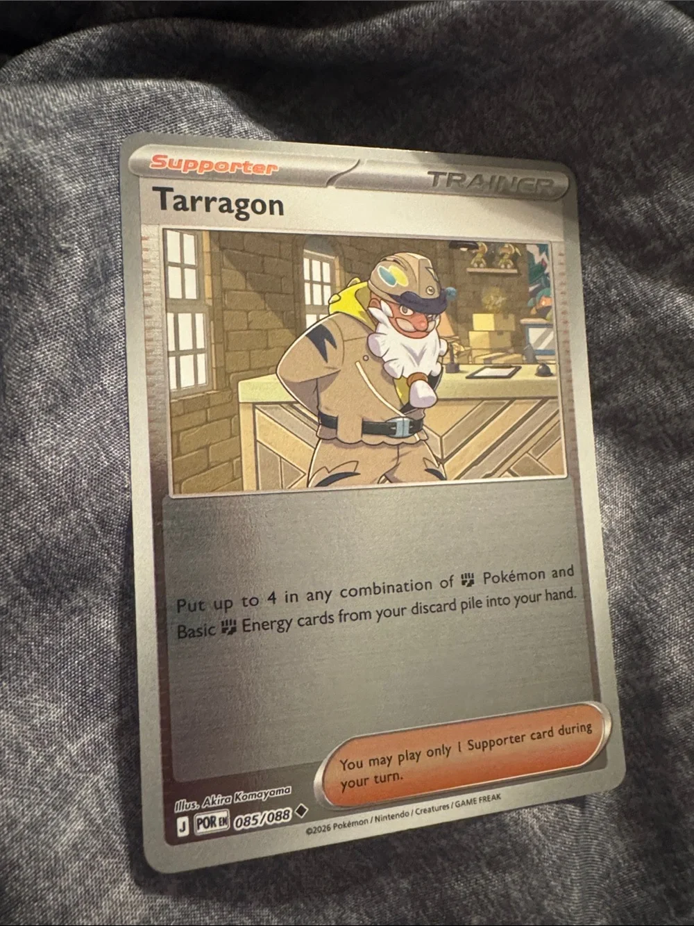 Tarragon Pokémon Trainer Supporter Card - holo